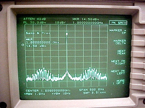 1 Hz resolution bandwidth, 50 Hz/division, HP 8563E